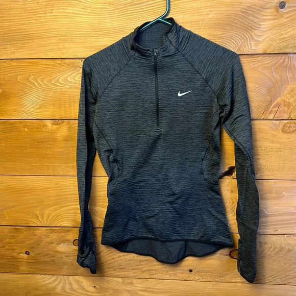 NIKE DRI FIT Women’s 1/4 Zip top shirt XS Grey/Black running long sleeve workout - Picture 1 of 11